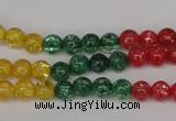 CKQ11 15.5 inches 6mm round dyed crackle quartz beads wholesale