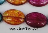 CKQ122 15.5 inches 20*30mm oval dyed crackle quartz beads