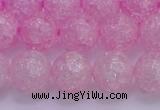 CKQ305 15.5 inches 14mm round dyed crackle quartz beads wholesale