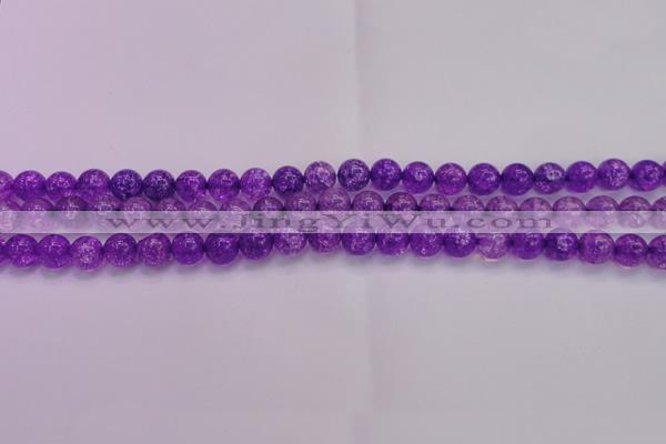 CKQ309 15.5 inches 8mm round dyed crackle quartz beads wholesale