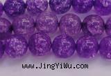 CKQ310 15.5 inches 10mm round dyed crackle quartz beads wholesale