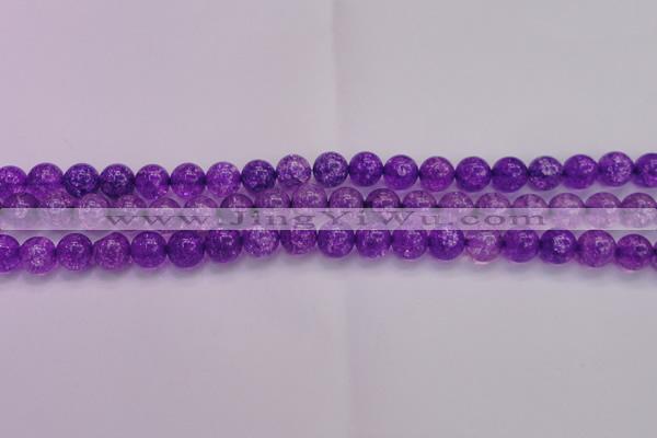 CKQ310 15.5 inches 10mm round dyed crackle quartz beads wholesale