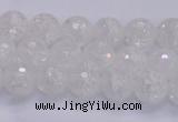 CKQ343 15.5 inches 6mm faceted round dyed crackle quartz beads