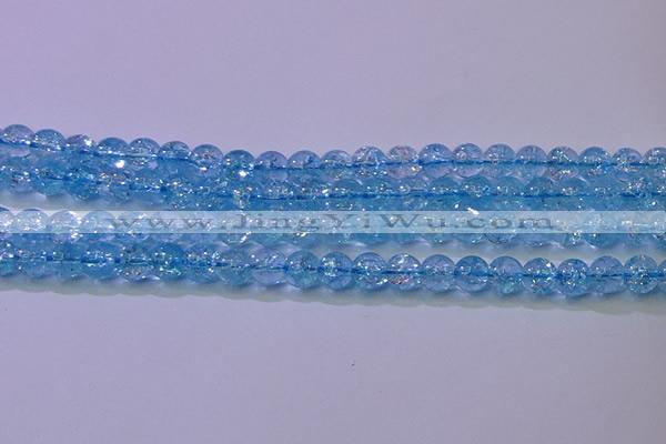 CKQ360 15.5 inches 4mm round dyed crackle quartz beads wholesale