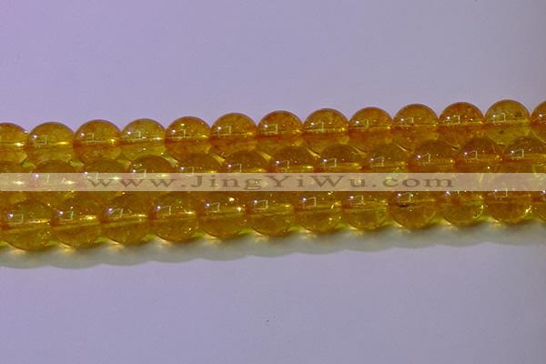 CKQ383 15.5 inches 10mm round dyed crackle quartz beads