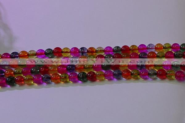 CKQ390 15.5 inches 4mm round dyed crackle quartz beads wholesale