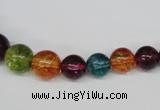 CKQ49 15.5 inches 6mm - 14mm round dyed crackle quartz beads