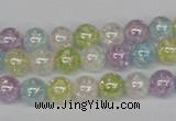 CKQ62 15.5 inches 8mm round AB-color dyed crackle quartz beads