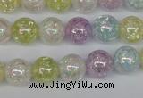 CKQ63 15.5 inches 10mm round AB-color dyed crackle quartz beads