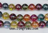 CKQ82 15.5 inches 8mm round AB-color dyed crackle quartz beads