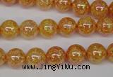 CKQ91 15.5 inches 6mm round AB-color dyed crackle quartz beads