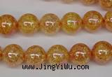 CKQ92 15.5 inches 8mm round AB-color dyed crackle quartz beads