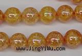 CKQ93 15.5 inches 10mm round AB-color dyed crackle quartz beads