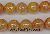 CKQ94 15.5 inches 12mm round AB-color dyed crackle quartz beads