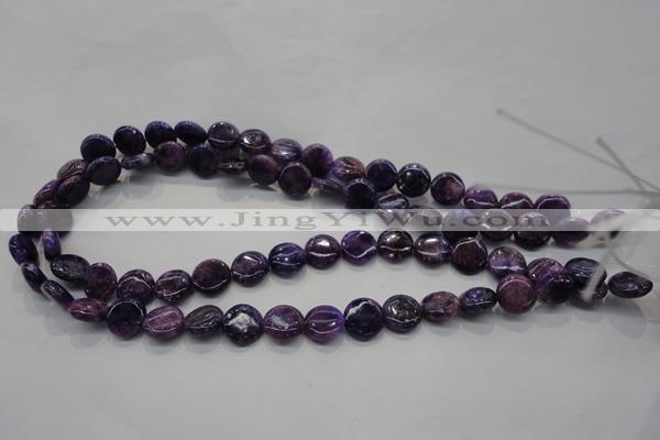 CKU36 15.5 inches 12mm flat round purple kunzite beads wholesale
