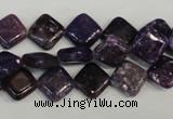 CKU48 15.5 inches 10*10mm diamond purple kunzite beads wholesale