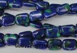 CLA425 15.5 inches 6*8mm rectangle synthetic lapis lazuli beads