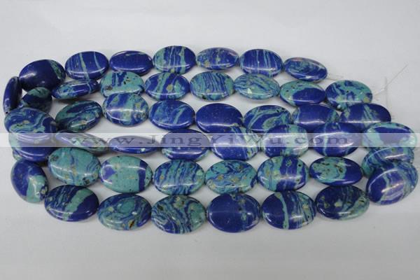 CLA465 15.5 inches 18*25mm oval synthetic lapis lazuli beads