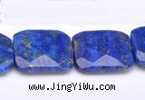 CLA49 Faceted square 25*25mm deep blue dyed lapis lazuli beads