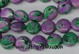 CLA505 15.5 inches 10mm flat round synthetic lapis lazuli beads