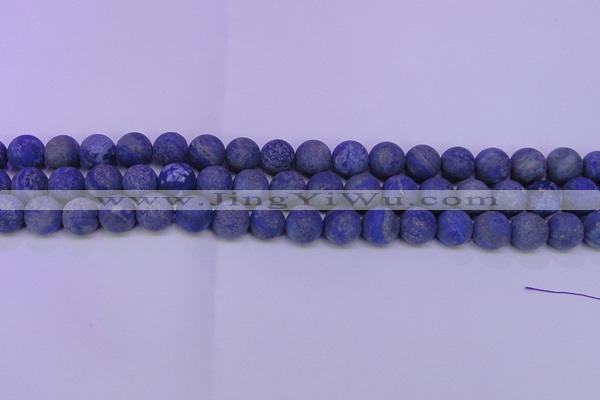 CLA67 15.5 inches 18mm round matte lapis lazuli beads
