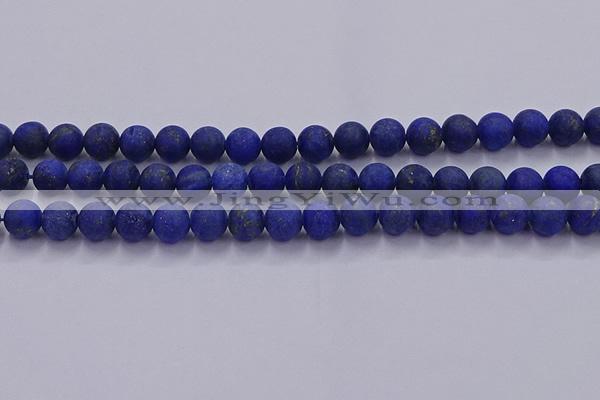 CLA72 15.5 inches 8mm round matte lapis lazuli beads wholesale