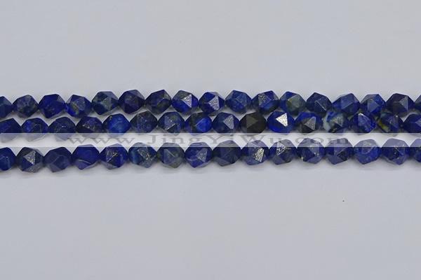 CLA86 15.5 inches 6mm faceted nuggets dyed lapis lazuli beads