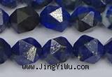 CLA87 15.5 inches 8mm faceted nuggets dyed lapis lazuli beads