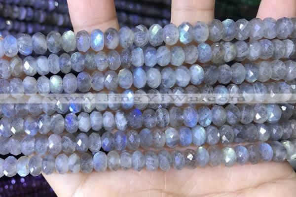 CLB1053 15.5 inches 5*8mm faceted rondelle labradorite gemstone beads