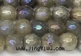 CLB1120 15 inches 6mm faceted round AB-color labradorite beads