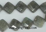 CLB181 15.5 inches 12*12mm faceted diamond labradorite beads
