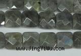 CLB200 15.5 inches 12*12mm faceted square labradorite beads