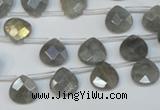 CLB203 Top-drilled 8*8mm briolette labradorite gemstone beads