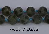 CLB230 15.5 inches 10mm faceted round matte labradorite beads