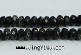 CLB303 15.5 inches 5*8mm faceted rondelle black labradorite beads