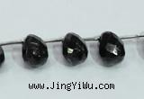CLB319 10*14mm top-drilled faceted teardrop black labradorite beads