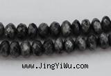 CLB330 15.5 inches 5*8mm faceted rondelle black labradorite beads