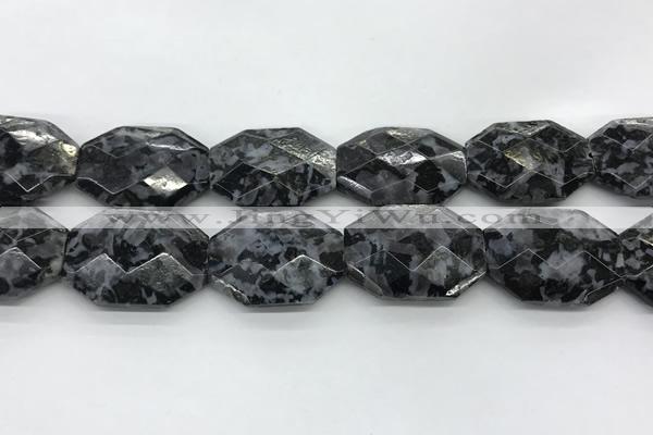 CLB380 24*32mm - 25*35mm faceted octagonal black labradorite beads