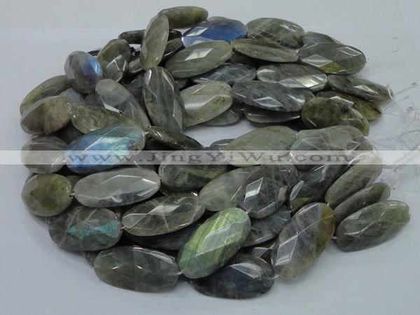 CLB48 15.5 inches 20*40mm faceted oval labradorite gemstone beads