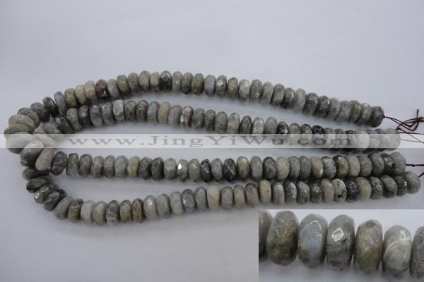CLB59 15.5 inches 6*12mm faceted rondelle labradorite beads wholesale