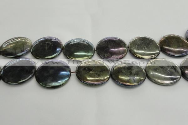 CLB644 15.5 inches 40mm flat round AB-color labradorite beads