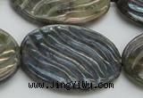 CLB671 15.5 inches 30*40mm carved oval AB-color labradorite beads