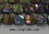 CLB685 15.5 inches 8mm faceted square AB-color labradorite beads