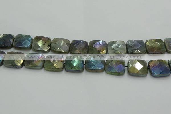 CLB690 15.5 inches 20mm faceted square AB-color labradorite beads