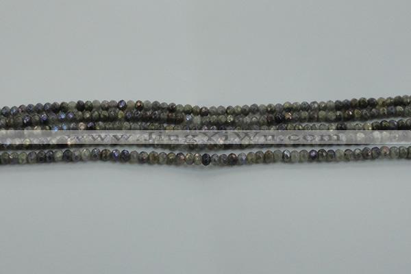 CLB755 15.5 inches 2.5*4mm faceted rondelle AB-color labradorite beads