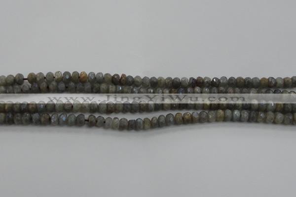 CLB756 15.5 inches 4*6mm faceted rondelle AB-color labradorite beads