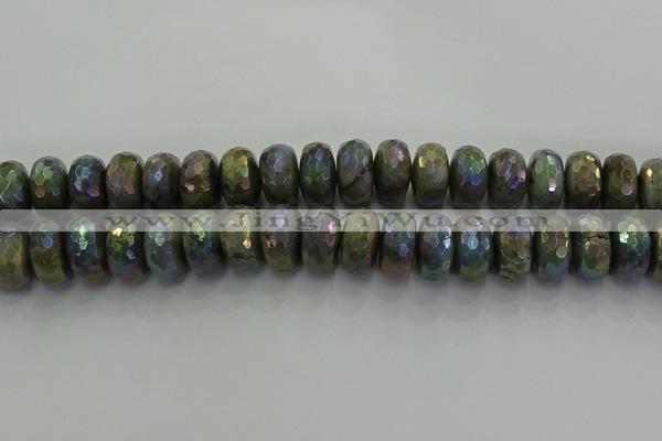 CLB762 15.5 inches 10*18mm faceted rondelle AB-color labradorite beads