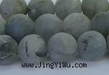 CLB875 15.5 inches 12mm round matte labradorite gemstone beads