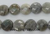 CLB88 15.5 inches 12mm faceted coin labradorite beads wholesale