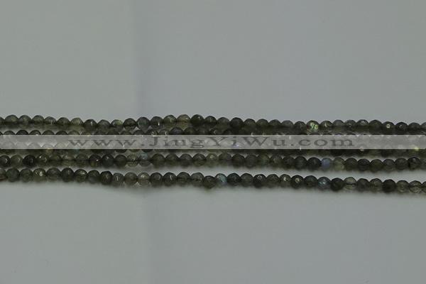 CLB900 15.5 inches 4mm faceted round labradorite gemstone beads